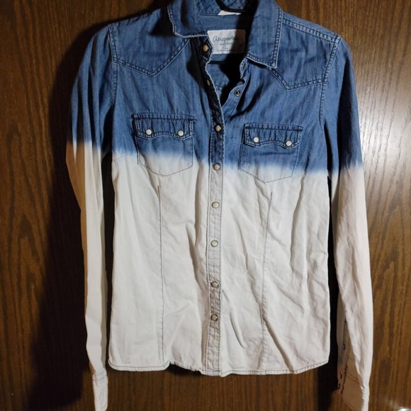 Aeropostale Western Style Ombre Long Sleeve Shirt Size Medium - Picture 9 of 9